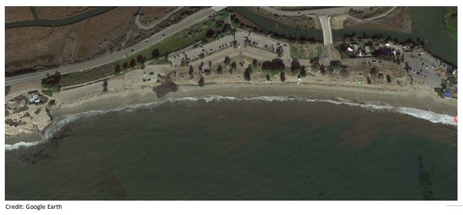 Goleta Beach January 12, 2018 photo of overhead view of beach