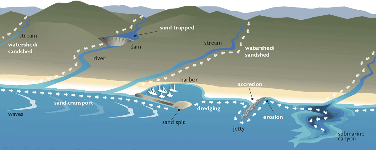 UCSB-Sea-Grant graphic of sand movement